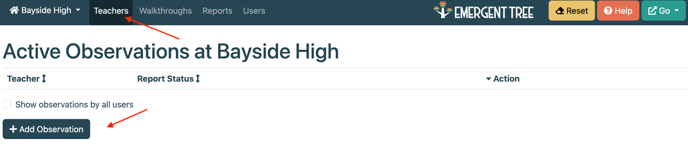 Add teacher observation